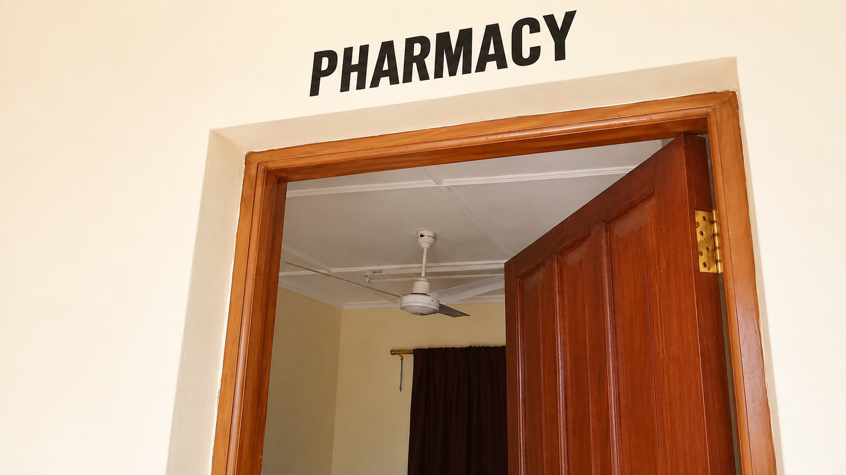 Pharmacy counter at Tumaini Medical Centre